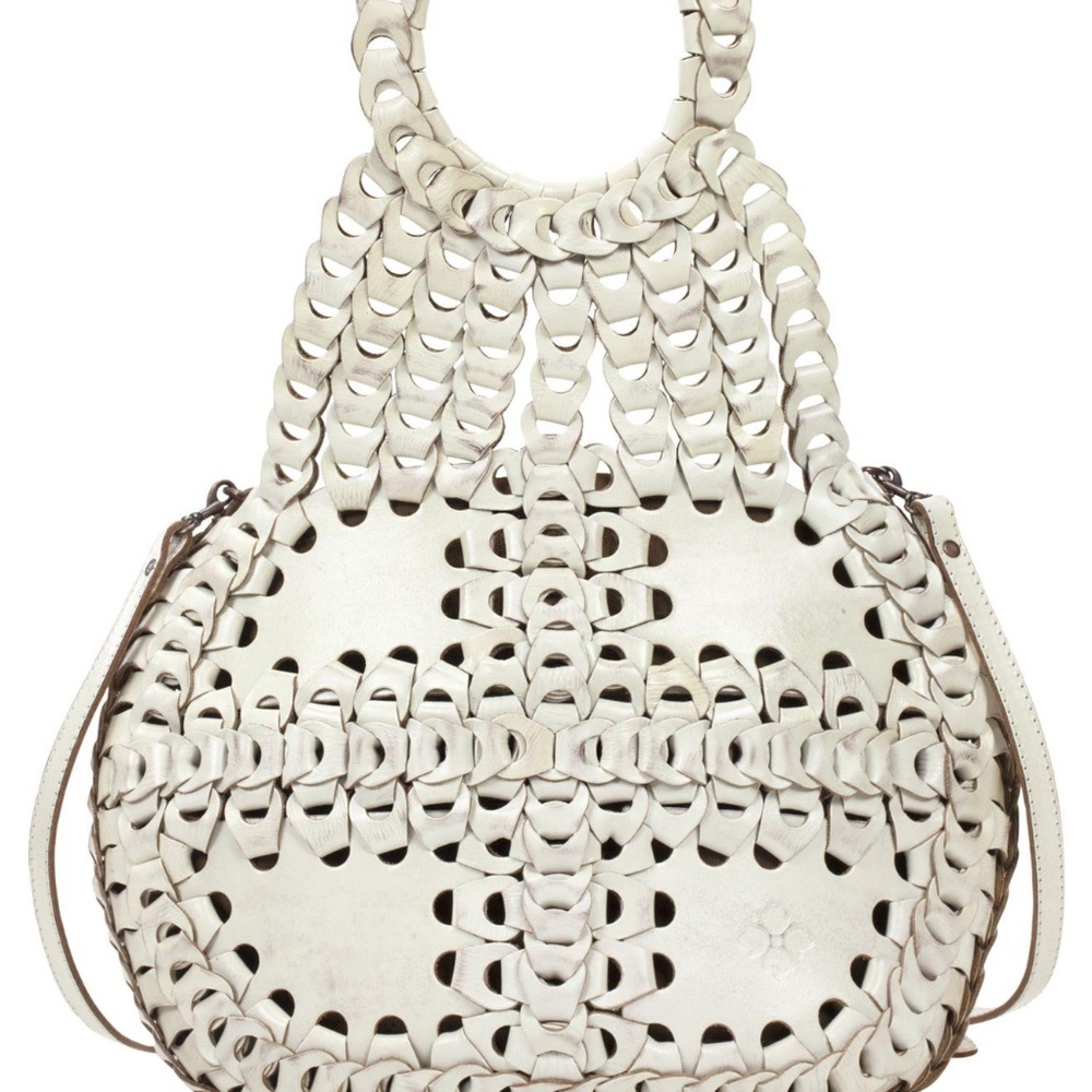 Patricia Nash Women's White Leather Chain Link Collection Pisticci Shoulder Bag